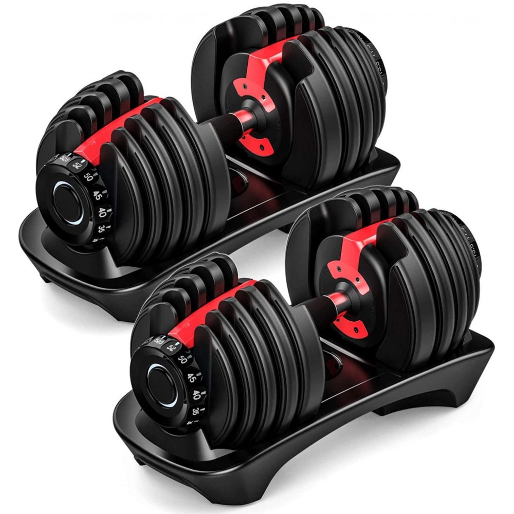 Dumbbells : Adjustable Dumbbell 52.5lb Fitness Set, men fitness